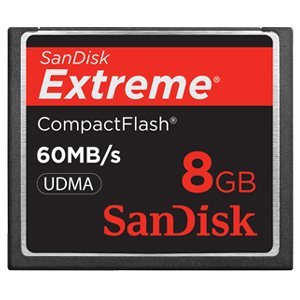 Sandisk 8GB Extreme CF memory card - UDMA 60MB/s 400x (SDCFX-008G-A61, Retail Package)