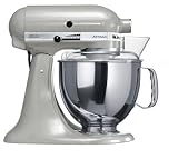 KitchenAid 836746SET Küchenmaschinen - Set Artisan chrom mit Gemüseschneider MVSA, Zusatztrommelset EMVSC und Zusatz Edelstahlschüssel KB3SS