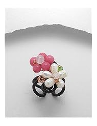 Cotton Waxed Thread Fresh Water Pearls Ring In Copper
