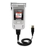 Coiled Power Hot Sync and Charge USB Data Cable w/ Tip Exchange for the Samsung SCH-A970 - Gomadic Brand