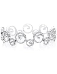 14k White Gold Diamond Swirl Bracelet (3.40Cttw, VS Clarity, F Color)