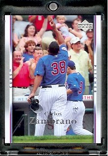 2007 Upper Deck Baseball Card #599 Carlos Zambrano Cubs - Mint Condition - In Protective Display Case !