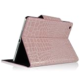 ZuGadgets Pink/Stylish & Luxurious Folio Design Crocodile Pattern Premium PU Leather Smart Stand Case Cover Wallet for Apple iPad Mini (4278-9)