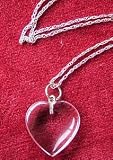 Review   / Clear Quartz Heart Pendant;2cms across; on silver chain approx 40cms long - from Spiritual Gifts. Usually dispatched within 2 working days.