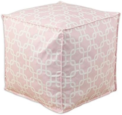 Ottoman / Pouf Ottoman,Transitional Cotton 17-inch Square Seamed Beads Hassock bp17s3012 , Assembled