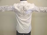  : Fender Iron Sea White Embroidered Cross Love Hate Dress Shirt Medium - XXL