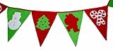 Set of 3 Christmas Felt Pennant Flag Banners for Christmas and Holiday Parties