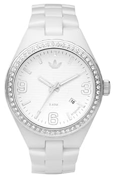 Adidas #ADH2505 Unisex Crystal Bezel Originals White Cambridge Analog Watch