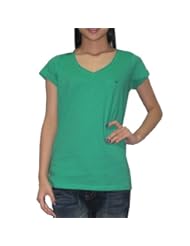 Apparel: Eddie Bauer Womens V-Neck Short Sleeve T Shirt Small Green
