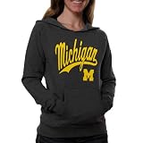 NCAA Michigan Wolverines Ladies Black Script One V-Neck Hoodie Sweatshirt