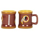 NFL Teams 2oz Ceramic Handled Full Color Shot Glasses 2 Pack - Washington Redskins