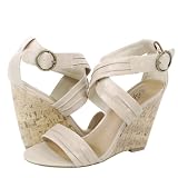 Dalva Criss Cross Cork Wedge Sandal PUTTY 41lzybm4AwL. SL160 Dalva Criss Cross Cork Wedge Sandal PUTTY