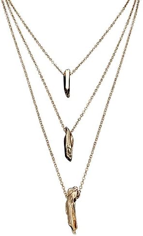 Women Trendy Pendant Necklace Mother's Day Gifts Sweater Chain Multilayer Alloy Necklaces Golden