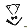 Cat Ears, Tail, & Bow Tie Costume Set ~ Halloween Cat Costume Accessories