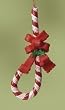 "J" Shape Upside Down Candy Cane For Jesus with Bow Christmas Ornament