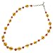 Pearly Strand Collar Necklace with Amber Glass Beads