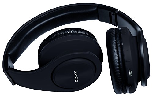 Coby CHBT-611-BLK Valor Folding Bluetooth Stereo Headphones, Black