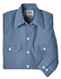 Dickies Men's Long Sleeve Chambray Shirt, Blue, Extra Large