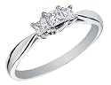 Princess Cut Three Stone Anniversary Ring 1/4 Carat (ctw) in 14K White Gold