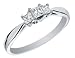 Three Stone Diamond Anniversary Ring 1/4 Carat (ctw) Princess Cut in 14K White Gold