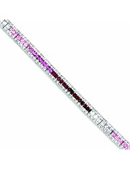 Genuine .925 Sterling Silver 7Inch Rainbow Color Cz Bracelet 17 Grams . 100% Satisfaction Guaranteed.