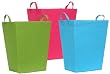 Bright Cotton Fabric Covered Laundry Baskets with Leatherette Handles 16"x12"x20" Set of 3