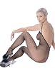 Seamless Fishnet Sexy Crotchless Body Stocking With Spaghetti Strap With Low Back