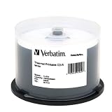 Verbatim 94949 700 MB 52x DataLifePlus White Thermal Printable Recordable Disc CD-R - 50-Disc Spindle