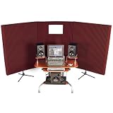 Auralex MAX831BUR MAX-Wall 831 in Burgundy; 8- 20x48x4.75 Panels; 1- 20x48x4.75 Window Section in Clear Plexiglass Only; 3- MAX Stands