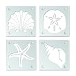 Glass Coasters Shell Current - Set of 4 (4" x 4")