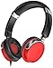 Sentey LS-4232 Phaint Red Headphones with Microphone (Carrying Case Included)