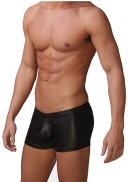 Mens Trunks Black Boxer Shorts Lycra Size 30-32 32-34 34-36 38-40 Poing Pouch (34-36)