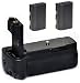 Opteka Battery Pack Grip / Vertical Shutter Release for Canon EOS 5D Mark II Digital SLR Camera with 2 LP-E6 Batteries (4000 mAh Total)