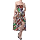 Scroll Design Diamond Print Strapless High Low Dress / Skirt