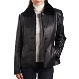 Jessie G. Women's New Zealand Lambskin Leather Jacket with Shearling Fur Trim