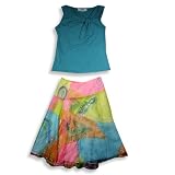 Monkey Wear - Girls Sleeveless Skirt Set, Teal, Multi