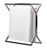 Designer Cubist Brushed Chrome and White Table Lamp