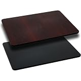 Flash Furniture 30'' x 48'' Rectangular Table Top with Black or Mahogany Reversible Laminate Top