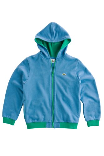 Boy's Zip Front Hooded Sweatshirt With Croc Logo