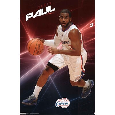 Professionally Framed Los Angeles Clippers Chris Paul Sports Poster - 22x34 with RichAndFramous Black Wood Frame