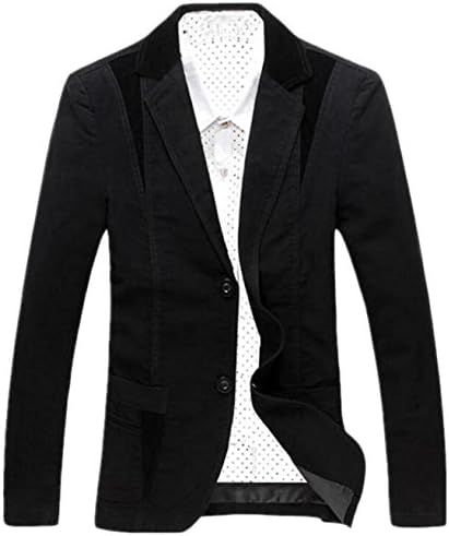 Gclear Men's Classic Big-Tall Single Breasted Blazer Jacket Black US XXL