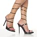 5 Inch Sexy Strappy Shoes Womens Evening Shoes Nightlife Cubbing Club Wear Spike Heel Black Patent / Black