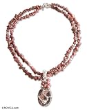 Rhodonite necklace, 'Extravaganza' 0.6 W 19.3 L