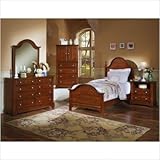Bundle-81 Cottage Collection Youth Panel Bed Bedroom Set in Cherry Size: Twin