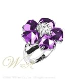 STUDIO 925: *5 POINT AMETHYST CZ HEARTS IN BLOOM RING*