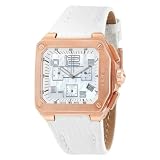 Breil Milano Logo Chronograph White Leather Strap Rose Gold Case M.O.P Watch BW0399