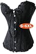 A819_schwarz - Korsett Corsage Satin-Korsett Gothic schwarz,Gr�sse S