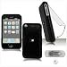 Solid Black Hard Case Cover For Apple iPhone Protective Premium SNAP-ON w/ Lens and Belt Clip