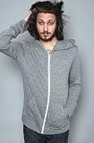 Alternative Apparel The Eco Heather Zip Hoodie in Grey hood ,Sweatshirts for Men