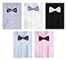 Bundle Monster Mens Tuxedo Solid Patterned Adjustable Neck Bowtie Bow Tie 5pc Assorted Lot Set - #3